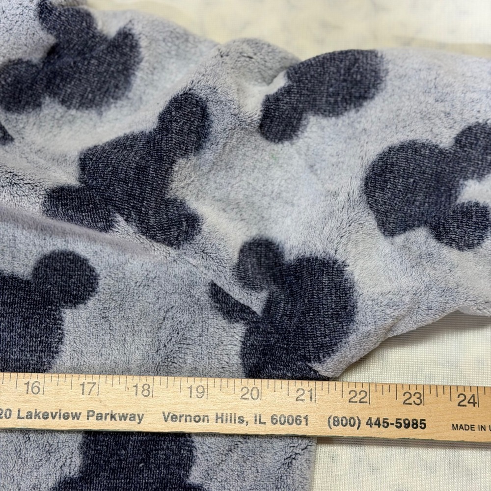 New Disney Mickey Mouse Women Gray Navy Fleece Sleep Hoodie Nightgown Size M - Picture 5 of 11